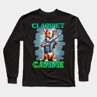 Dog Clarinetist: "Clarinet Canine" Long Sleeve T-Shirt